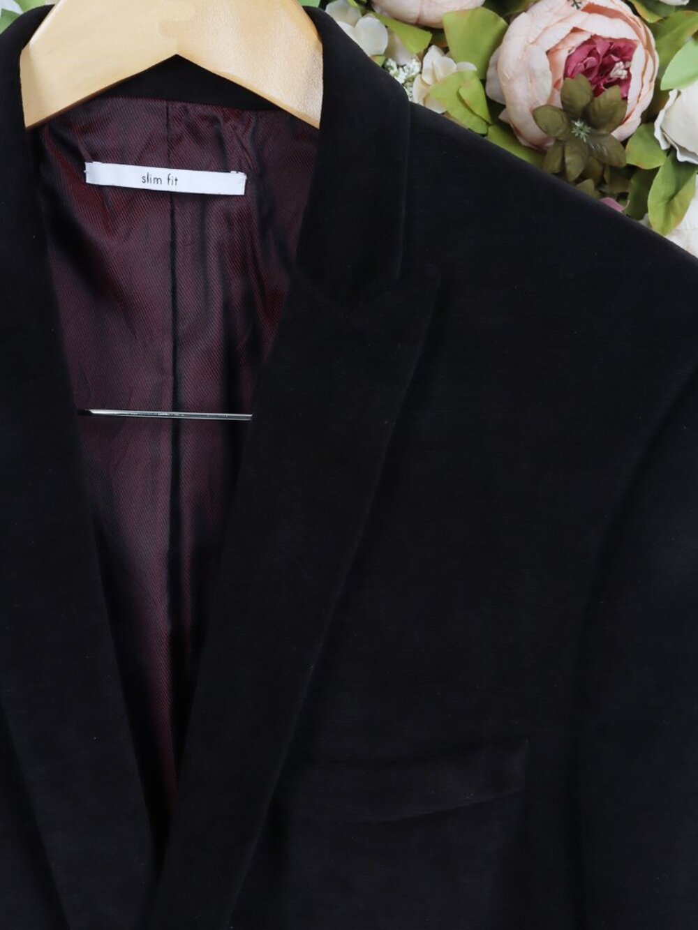 Men's Calvin Klein Slim Fit Suit Jacket, Black, Medium, Lined, Inside Pockets - Picture 3 of 10
